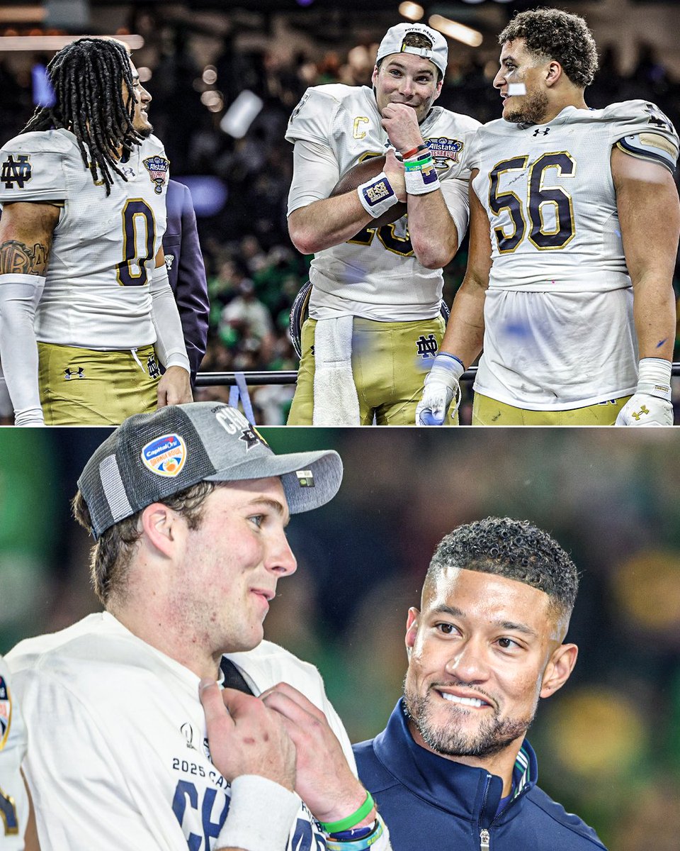 🏈 14 wins this season (program record)

🏈 7 wins vs. AP-ranked opp. (most in FBS)

🏈 Beat Indiana, Georgia and Penn State in the CFP

🏈 An incredible season from Marcus Freeman and Notre Dame 👏