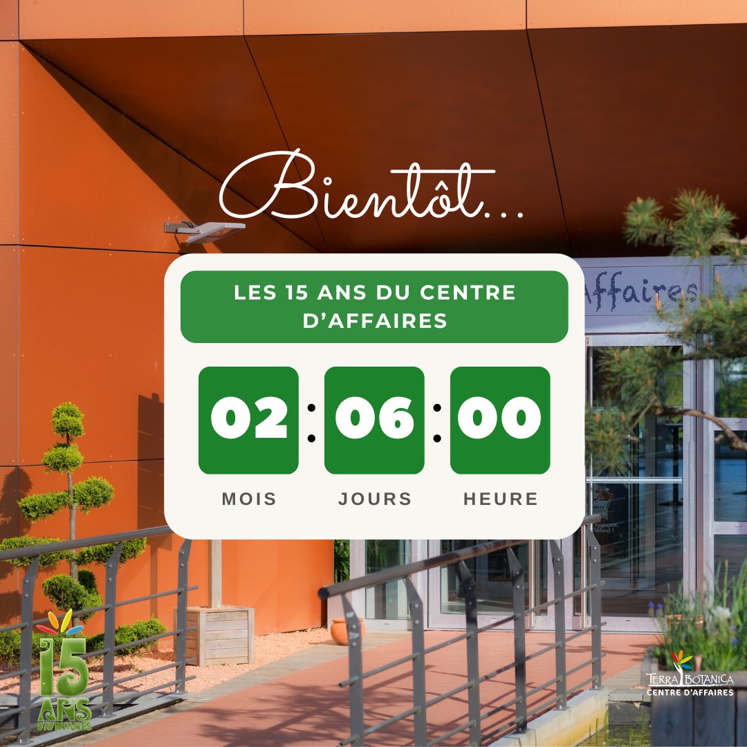 Dans 2 mois et 6 jours, le parc rouvrira ses portes pour une nouvelle année. Nous célébrons les 15 ans du parc et du Centre d'Affaires ! 🎉 

N'attendez plus, venez nous rendre visite !

#Anniversaire #centreaffaires #Evenements2025 #Séminaire #Conférence #BusinessEvent  #angers