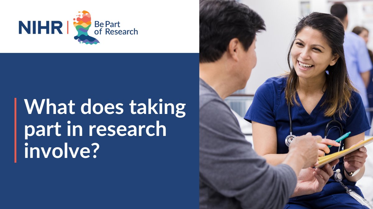 Curious about what happens on a research study? 🤔

Studies could involve trailing a new medication, filling out a questionnaire or something completely different, like testing virtual reality technology.

Read more about what’s involved here: bepartofresearch.nihr.ac.uk/taking-part/wh…