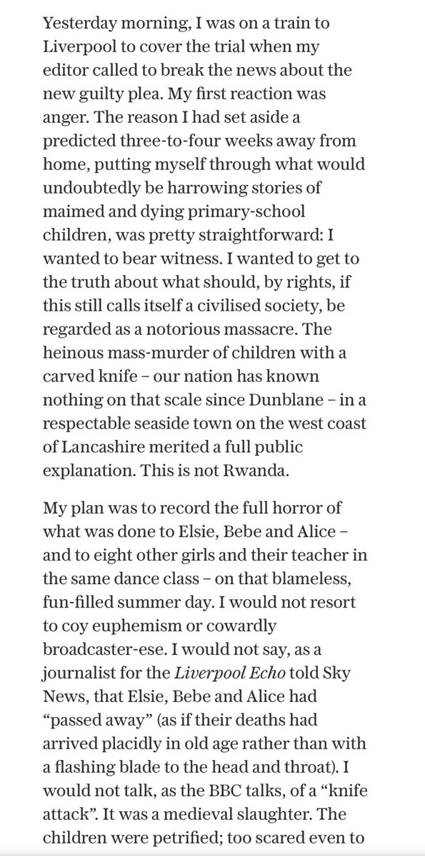 You know who I think should be referred to Prevent? Allison Pearson. She seems to be angry because a guilty man pleading guilty has robbed her of three to four weeks of salacious reporting in what looks very much like a radicalised movement to weaponise racism and divide society.