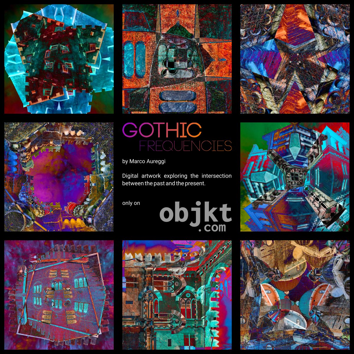 Here is the complete GOTHIC FREQUENCIES collection. 
Eight unique works for 15 xtz each.

objkt.com/collections/KT…

#nftart #cryptoartist #NFT #NFTs #tezos #tezosart #CleanNFT #TEZOSTUESDAY