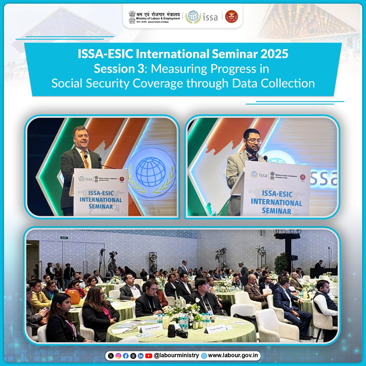 LabourMinistry's tweet photo. Session 3 of Day 2 📊 Measuring progress in #SocialSecurity coverage requires robust data collection, focusing on inclusion, sectoral coverage, and participation rates. (1/2) https://t.co/K3OHHLmF0v