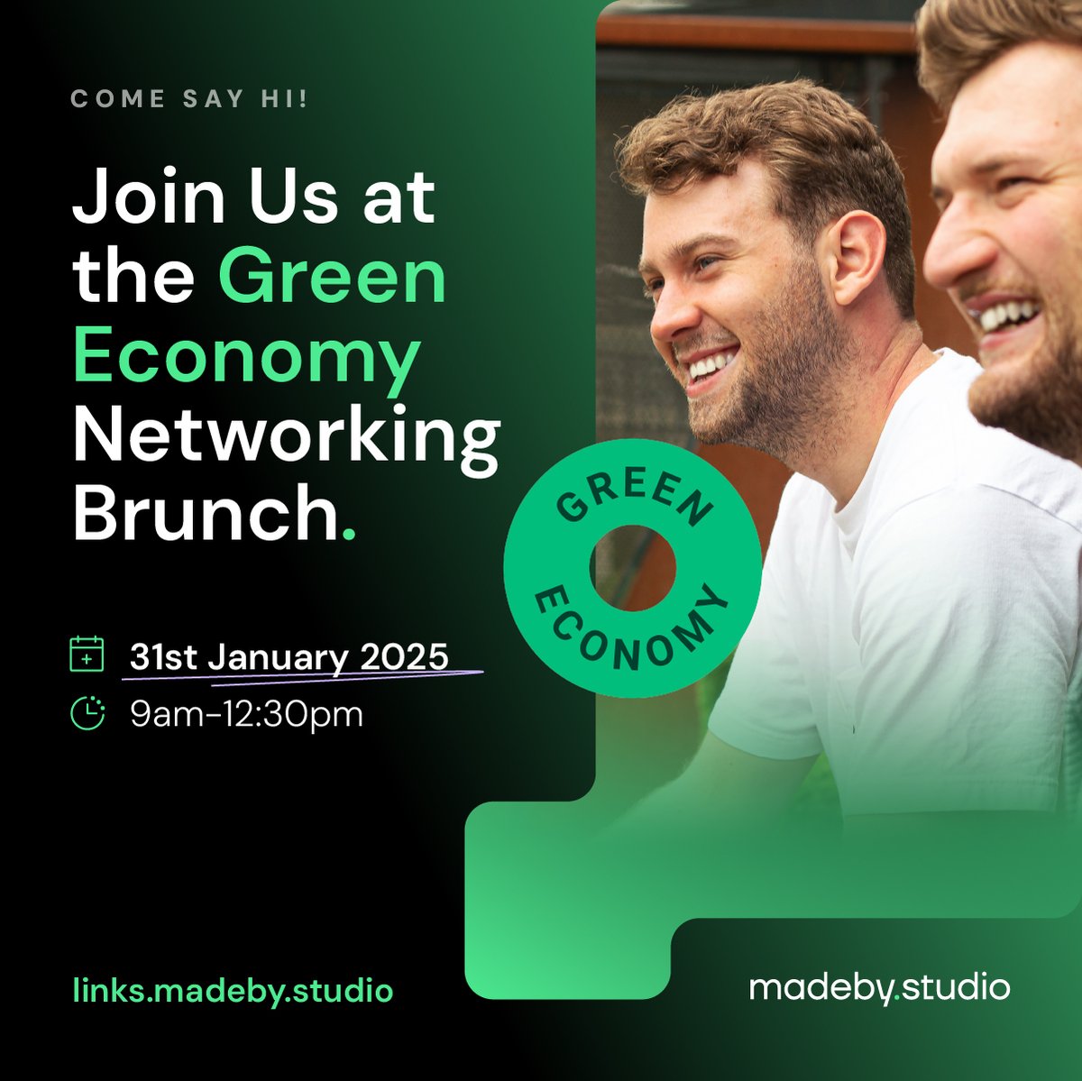 madeby.studio (@madebystudio) on Twitter photo Interested in Green Technology? Join us on Friday 31st Janurary!
Our Co-Founder and Digital Director, Matt Wheeler will be speaking at the <a href="/UKGreenEconomy/">Green Economy</a> Networking Brunch! 🌱
Reserve your free ticket here: loom.ly/Uve0Edo
#greentech #greeneconomy #sustainability Interested in Green Technology? Join us on Friday 31st Janurary!
Our Co-Founder and Digital Director, Matt Wheeler will be speaking at the <a href="/UKGreenEconomy/">Green Economy</a> Networking Brunch! 🌱
Reserve your free ticket here: loom.ly/Uve0Edo
#greentech #greeneconomy #sustainability