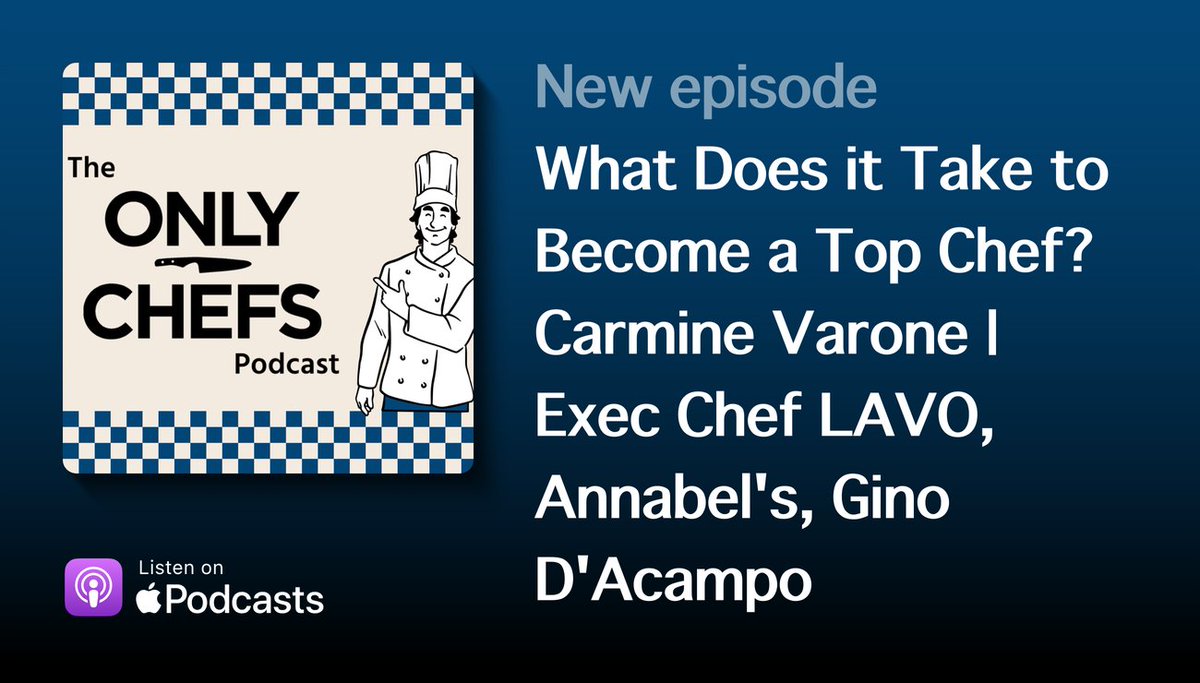 Hear from the UK's top chefs about their careers. 

The Only Chefs podcast launches today:

Youtube: youtube.com/watch?v=lR7Q6r…

Spotify: open.spotify.com/episode/4nc0If…

Apple: Podcasts: apple.co/40R6l6N