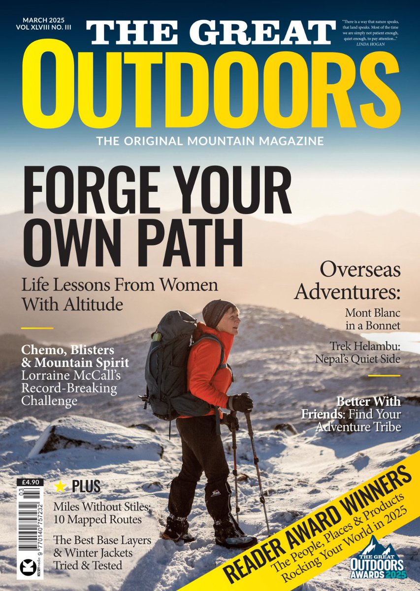 The Great Outdoors (@tgomagazine) on Twitter photo ⛰NEW #TheGreatOutdoors
5️⃣mountaineers' advice for a new generation
👒Mont Blanc in a bonnet w/@altitudewoman
🥾Compleater & cancer survivor Lorraine McCall's tale
🌄<a href="/lydiapaleschi/">Lydia Paleschi</a>'s bucket list trek in quiet Nepal
and much more!
📸<a href="/bethchalmers_/">Beth Chalmers</a>
Read now:
thegreatoutdoorsmag.com/latest-issue/f… ⛰NEW #TheGreatOutdoors
5️⃣mountaineers' advice for a new generation
👒Mont Blanc in a bonnet w/@altitudewoman
🥾Compleater & cancer survivor Lorraine McCall's tale
🌄<a href="/lydiapaleschi/">Lydia Paleschi</a>'s bucket list trek in quiet Nepal
and much more!
📸<a href="/bethchalmers_/">Beth Chalmers</a>
Read now:
thegreatoutdoorsmag.com/latest-issue/f…