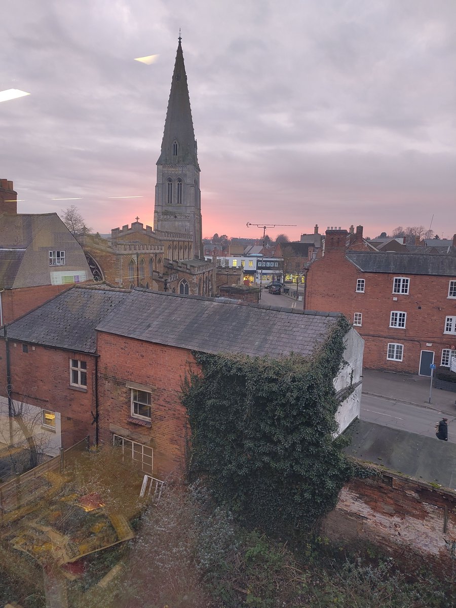 The view of Market Harborough and the fading red sky was incredible from The Symington Building last night