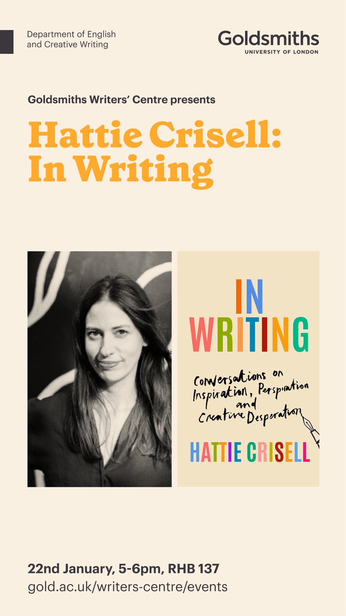 Hattie Crisell at the Goldsmiths Writers' Centre, 22 January.