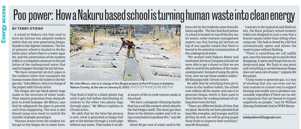 Tebby Otieno (@otieno_tebby) on Twitter photo Did you know that through technology, you can process human waste & use it as a source of fire to cook food? Well, a school in Nakuru city is already doing that. Read my article in today's Daily Nation newspaper <a href="/NationAfrica/">Daily Nation</a> #EnergyAccess . 📸 by <a href="/Fmureithi2/">Francis Mureithi</a> .Come 😊<a href="/NBrygettes/">Brygettes Ngana</a> Did you know that through technology, you can process human waste & use it as a source of fire to cook food? Well, a school in Nakuru city is already doing that. Read my article in today's Daily Nation newspaper <a href="/NationAfrica/">Daily Nation</a> #EnergyAccess . 📸 by <a href="/Fmureithi2/">Francis Mureithi</a> .Come 😊<a href="/NBrygettes/">Brygettes Ngana</a>