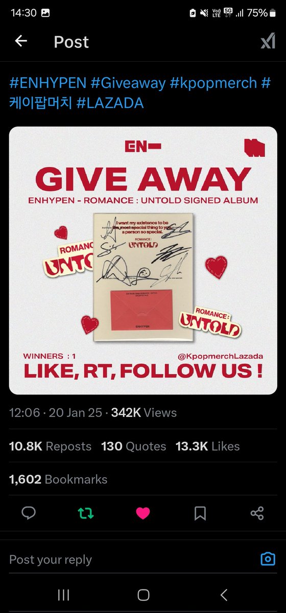 1b06ts_957's tweet photo. @KpopmerchLazada thank you for the giveaway!
#ENHYPEN #Giveaway #kpopmerch #케이팝머치 #LAZADA https://t.co/I4brj7zgh0