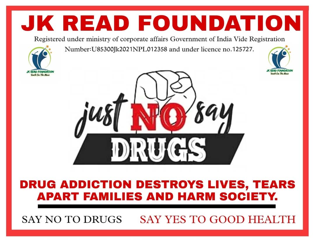 KASHMIRREAD's tweet photo. Just Say No To Drugs. #notodrugs #Yestolife Drug Addiction Destroys Lives, Tears Apart families and Harm Society. https://t.co/QwHfztVfW7
