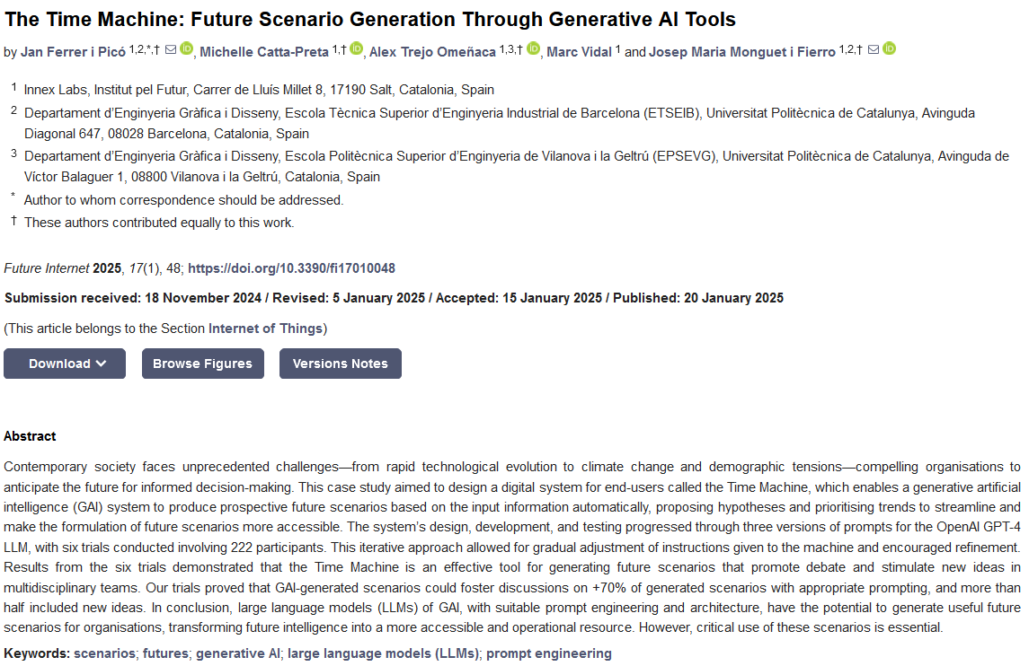 FutureInternet6's tweet photo. 🔔🔔🔔 #MDPIfutureinternet [New Published Papers in 2024] 

Title: The Time Machine: Future Scenario Generation Through Generative AI Tools

Please read at:  https://t.co/4c8JE6ehPe  

#generativeAI #largelanguagemodels #LLMs https://t.co/s4qKjV5PfG