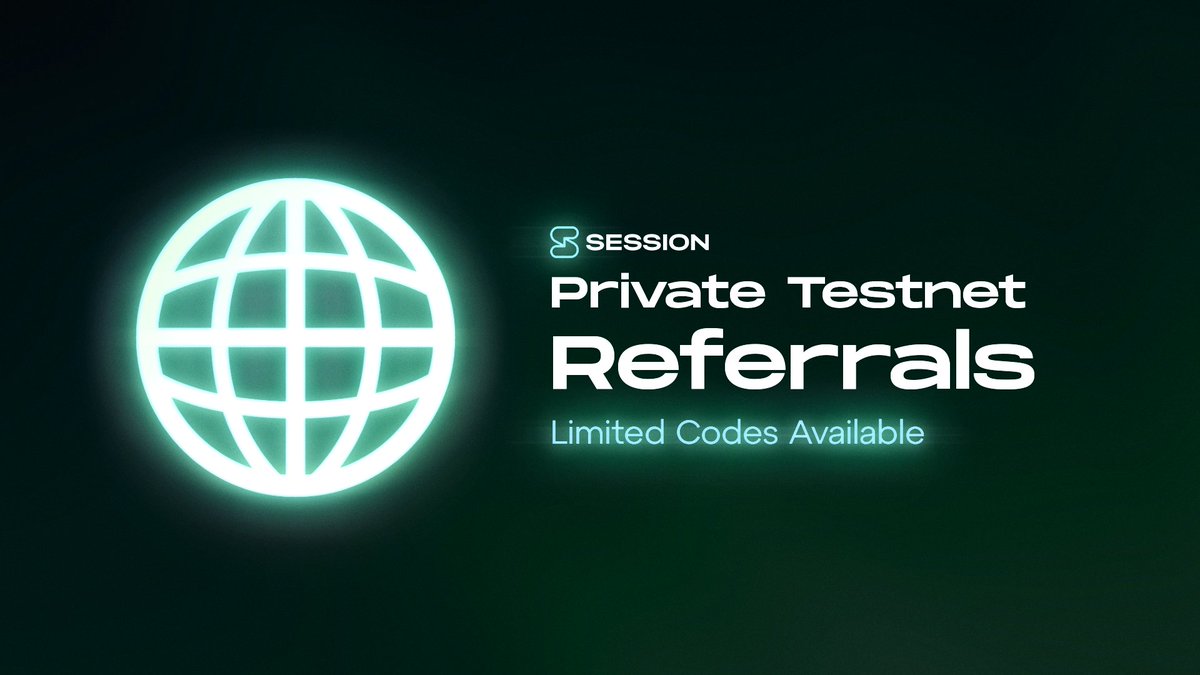 Been waiting to join Session Token's private testnet? 

10 exclusive referral links are dropping tomorrow—each worth 1,000 test SESH. You can use these tokens to stake to testnet nodes and start earning points.

Want a chance to claim one? Like + RT to enter ✅♻️