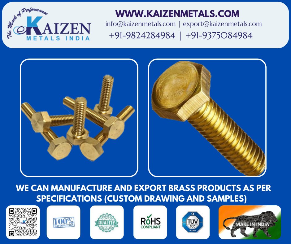 kaizenmetals1's tweet photo. For inquiry contact me.
Contact: +91-98242-84984 | +91-93750-84984
info@kaizenmetals.com
https://t.co/8rX1ol1B6I
#brasseyebolts #brassanchors #brassfasteners #brassnuts #brassbolts #brassinsert #BrassInsertsIndia #Manufactuer #exportersindia #exports #material #brassbolts https://t.co/qus4lYXt68