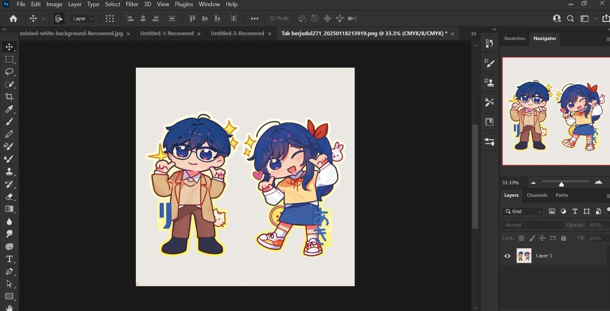 Dari kemarin masih ngurusin warna ga selesai selesai (´д｀|||) dapat bantuan jg dari temen buat benerin cmyk nya