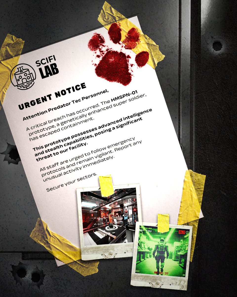 DogPunk6's tweet image. Uncover the origins of the HMSPN-01, a prototype on the run! 🚨
Dive into our game's dark backstory and join the escape. Welcome to DogPunk.
#indieGameTrends #indiedev #gamedev #indiegamedev #indiegame #DogPunk #UE5  #gaming #UnrealEngine #IndieGame #FPS #Shooter #Scifi