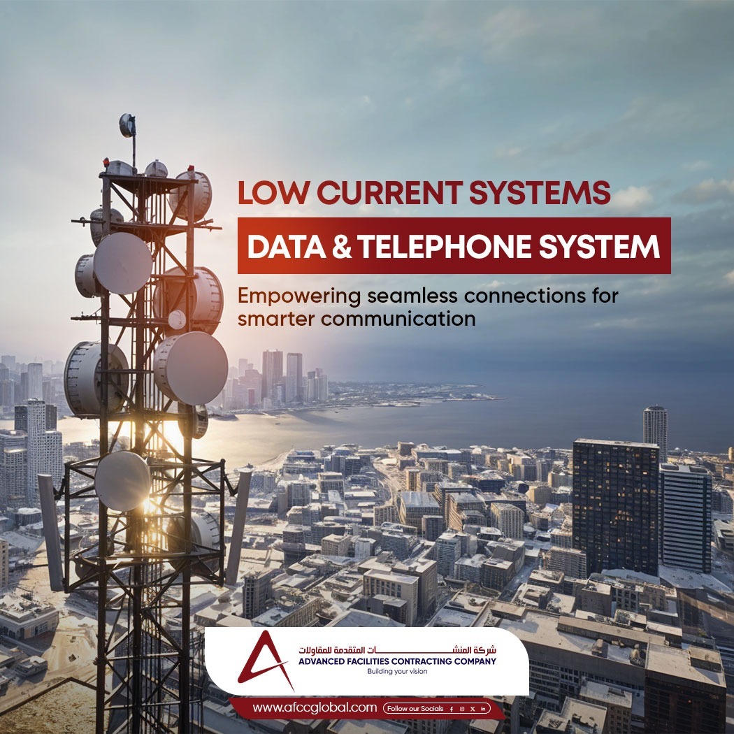 afccglobal's tweet image. We specialize in delivering cutting-edge low current systems, ensuring seamless integration of data and telephone solutions. 
#LowCurrentSystems #DataAndTelephoneSolutions #SmartInfrastructure #SeamlessConnections #InnovativeTechnology #AdvancedFacilities #CommunicationExcellence