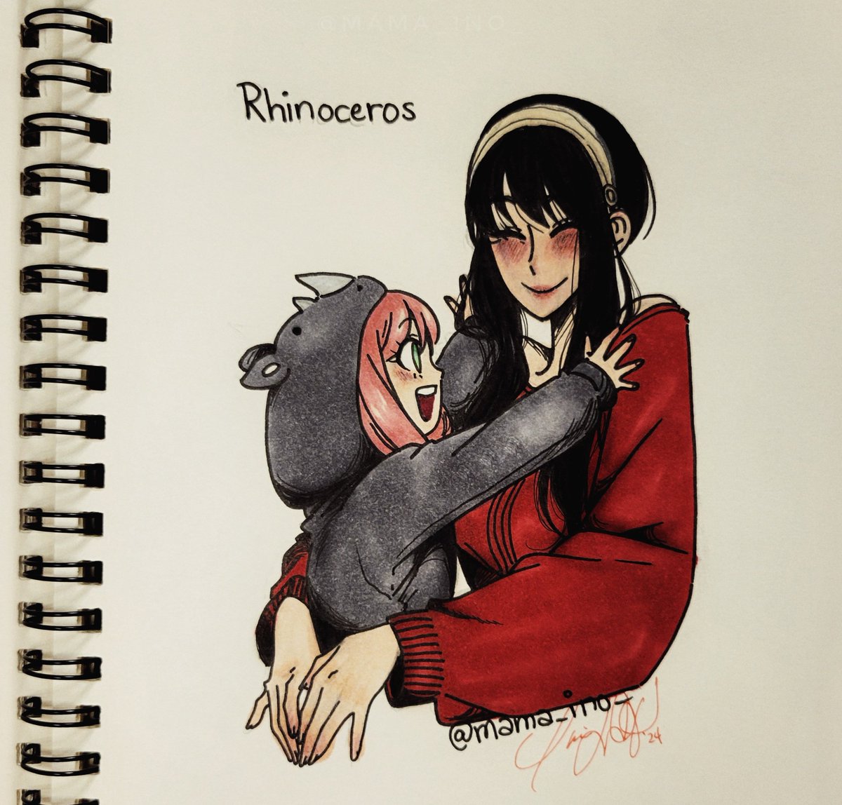 Day ²¹ - Rhinoceros 
"Mama," she shouted, "Watch out! I'm a Rhinoceros! Chargeeeeeeee!"
#SPYxFamily #YorBriar #AnyaForger