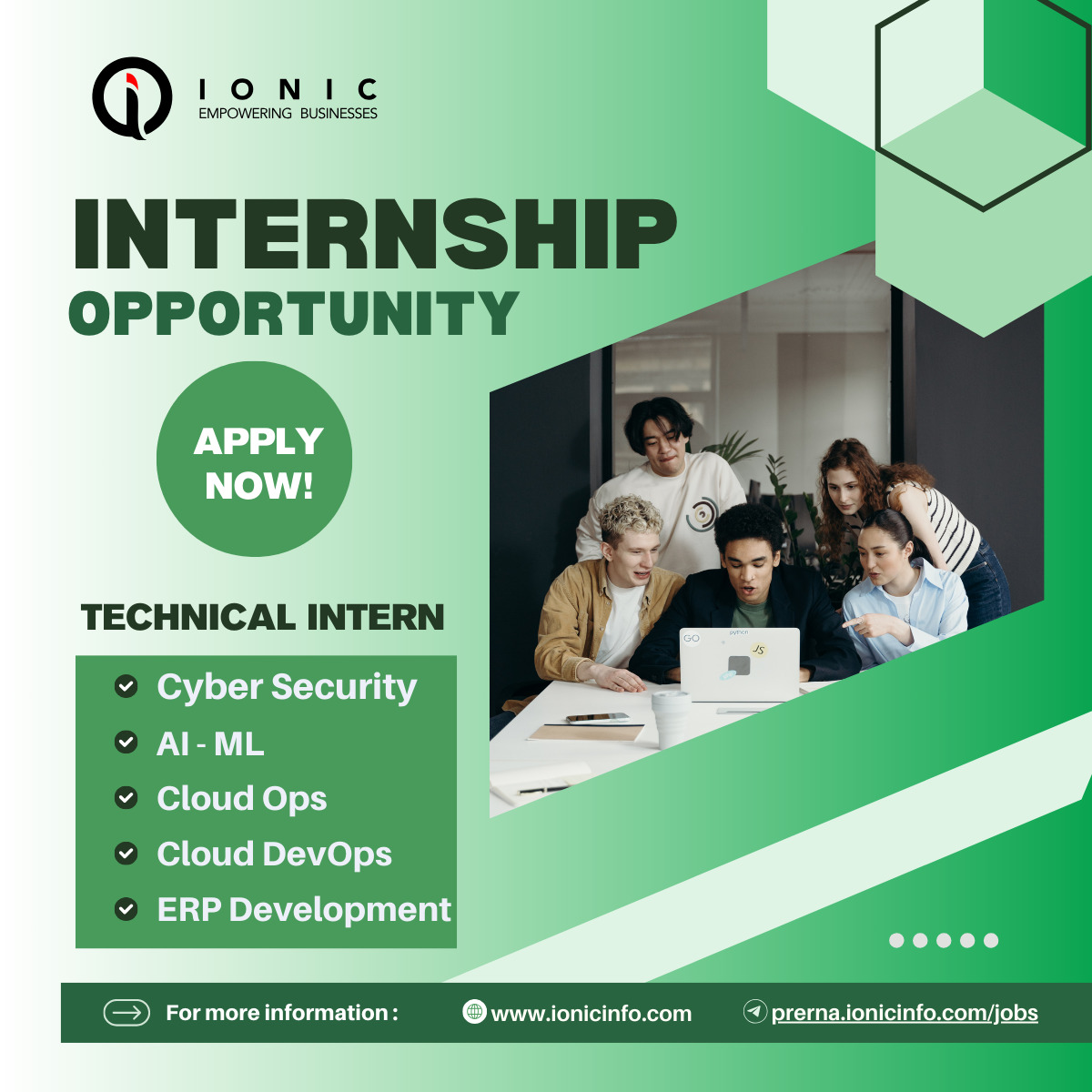 info_ionic's tweet image. Looking for a motivated Technical Intern to join our Cloud Solutions team. Gain hands-on experience in AWS, CI/CD, &amp;amp; Terraform while driving cloud innovation. Ready to grow with us? 🚀 #TechCareers #CloudComputing #AWS #Internship