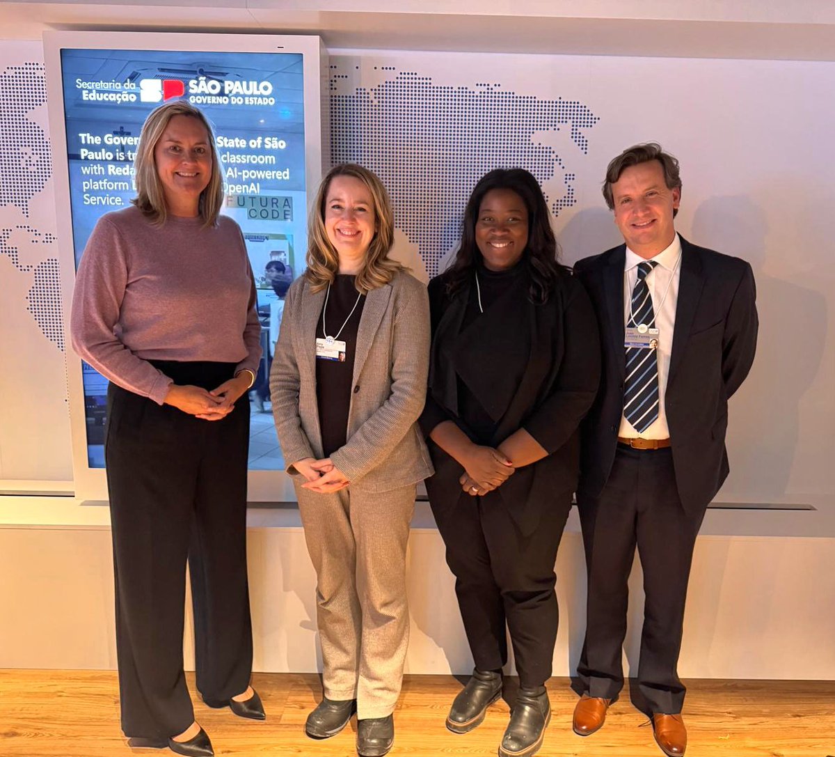 Our partnership with <a href="/Microsoft/">Microsoft</a> has enhanced IOM’s ability to support people on the move worldwide, harnessing AI and tech to deliver innovative solutions. 

Great to meet with @KateBehncken and <a href="/BDataScientist/">Juan M. Lavista Ferres</a> to explore our next steps together! #WEF2025
