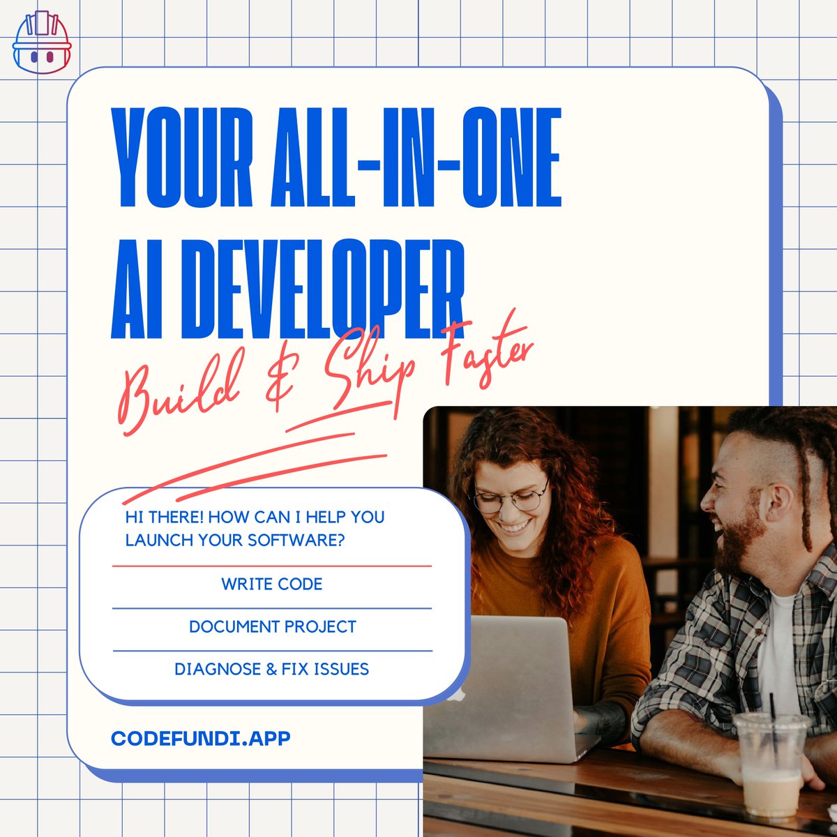 code_fundi's tweet image. Code Fundi is your All-In-One, coding AI that helps you ship faster. 🚀

Tackle complex tasks, automate repetitive processes, and supercharge your dev workflow with AI built for coding.