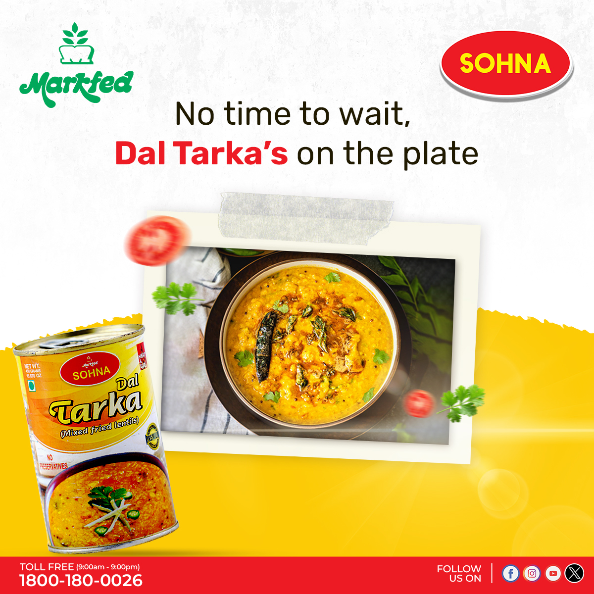 Craving a quick fix? No time to wait, Dal Tarka’s on the plate – Ready in 5! 🍽⏱

To purchase Markfed SOHNA Products, please check the link given: bit.ly/3IOvqoo