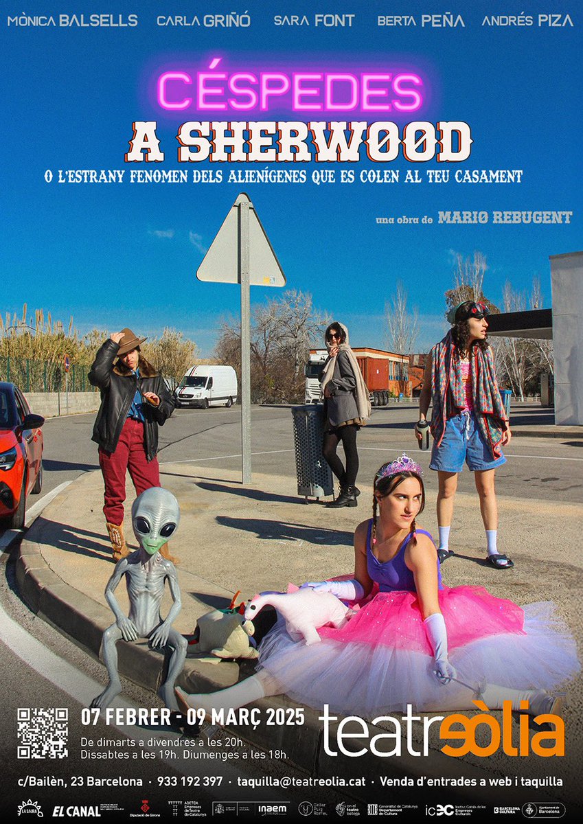 cialasaura's tweet photo. El 7 de febrer estrenem CÉSPEDES A SHERWOOD o l’estrany fenomen dels alienígenes que es colen al teu casament, una coproducció amb Teatre Eòlia.  “Alienígenes, la Santa Espina i manipulació mediàtica”.

https://t.co/ziJqji7hvc https://t.co/lK6CXDZQZj