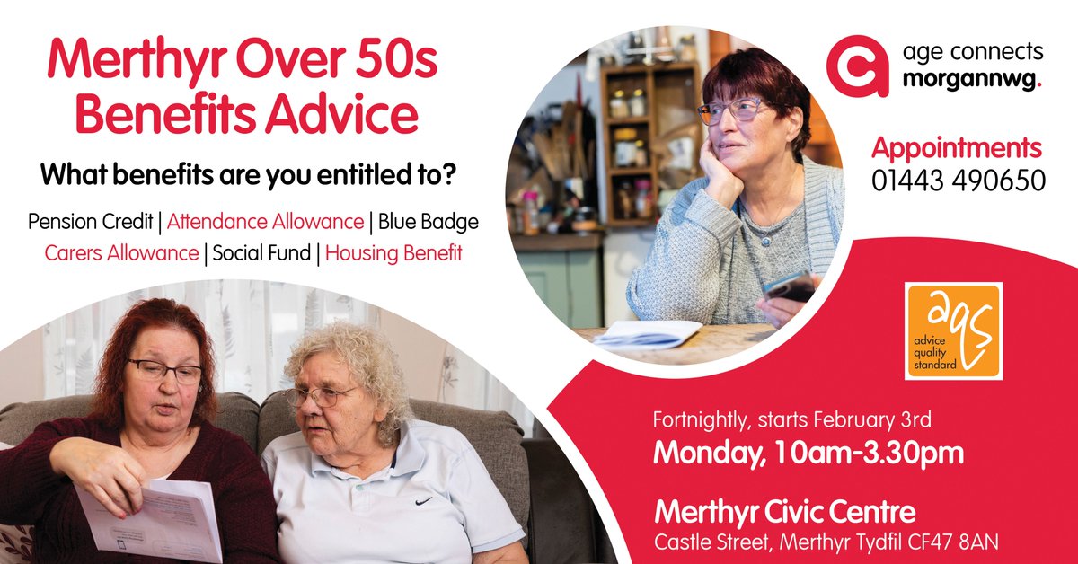 ACMorgannwg's tweet photo. Starting Feb 3rd we will be holding fortnightly Benefits Advice Sessions at Merthyr Civic Centre. Find out what you're entitled to and get help with applications. Book an appointment on 01443 490650 and get the support you're entitled to.
#merthyr #ClaimWhatsYours https://t.co/DZ9ea4tHNM