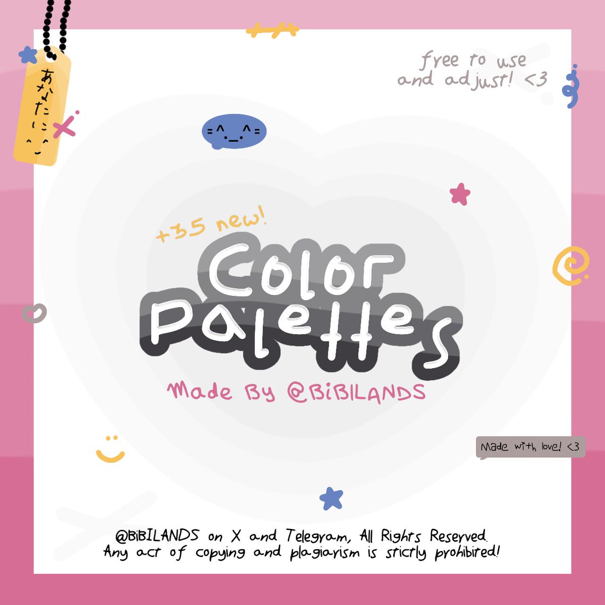 THEADORABLEINK's tweet image. 🧦35 Color Palettes Unlocked! 
. . . Made by @BiBILANDS 🐈🥢🍥

💬 Free to use and adjust.
💬 Re-upload to any platforms are strictly prohibited.
💬 RT &amp;amp; LIKE are appreciated.