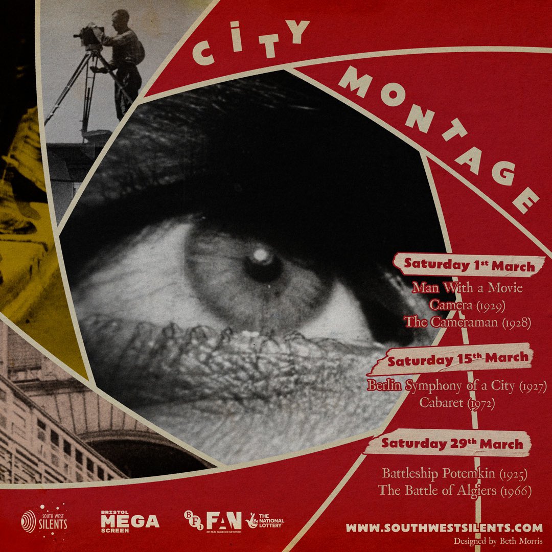 🎬 South West Silents 🎬 (@swsilents) on Twitter photo Keep an EYE out for our City Montage poster designed by <a href="/_bamcreate/">Beth Morris</a> for our three #SilentFilm double bills in March at <a href="/MegascreenBri/">Bristol Megascreen</a>, #Bristol.
More info on the link including limited passes and tickets: ti.to/film-noir-uk/m… Keep an EYE out for our City Montage poster designed by <a href="/_bamcreate/">Beth Morris</a> for our three #SilentFilm double bills in March at <a href="/MegascreenBri/">Bristol Megascreen</a>, #Bristol.
More info on the link including limited passes and tickets: ti.to/film-noir-uk/m…