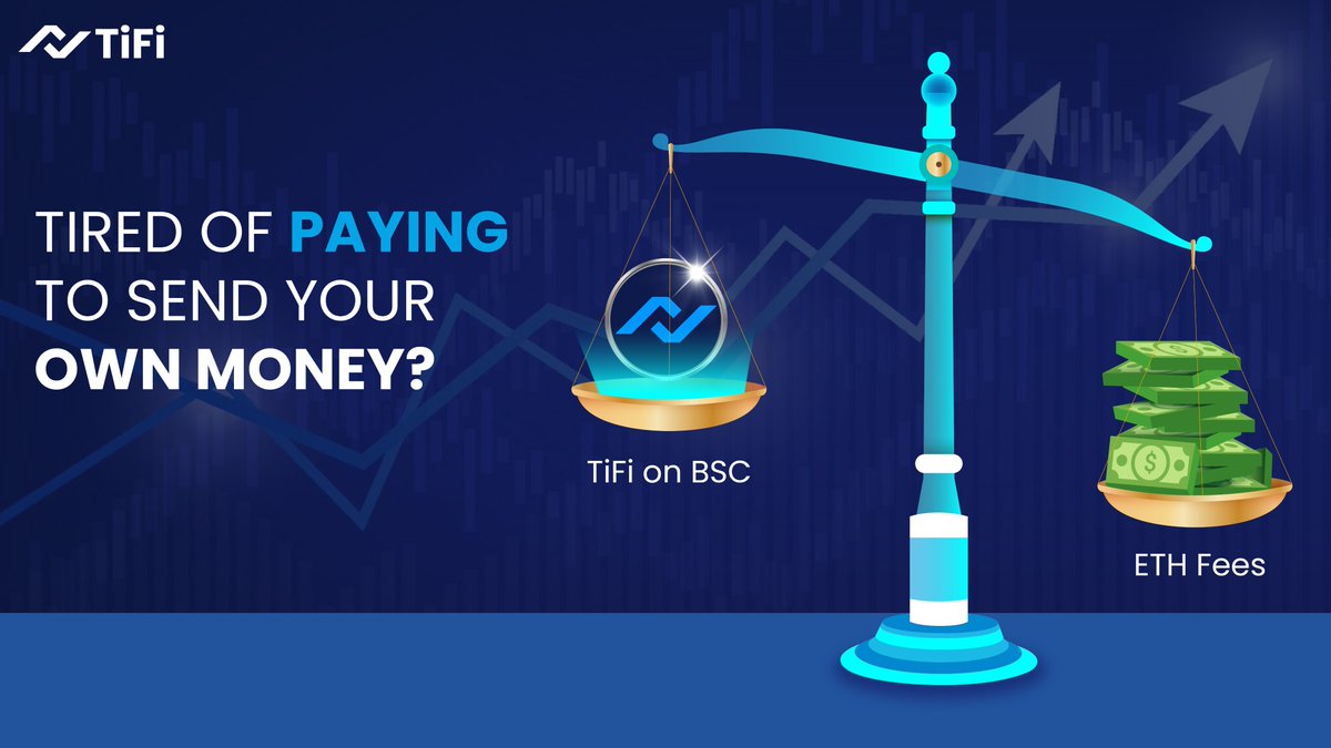 Crypto shouldn't break the bank. 

With TiFi on BSC, transaction fees are a fraction of a penny. Save more, do more. 💸✨ 

#CryptoRevolution #BSCWins