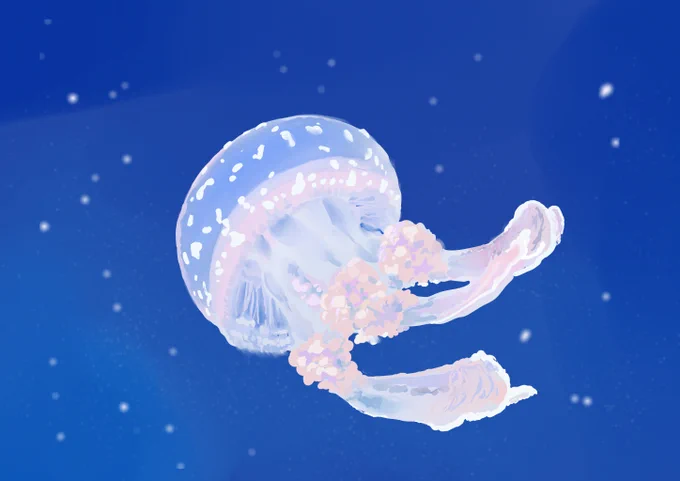 無心でクラゲを描いていた・・・。 