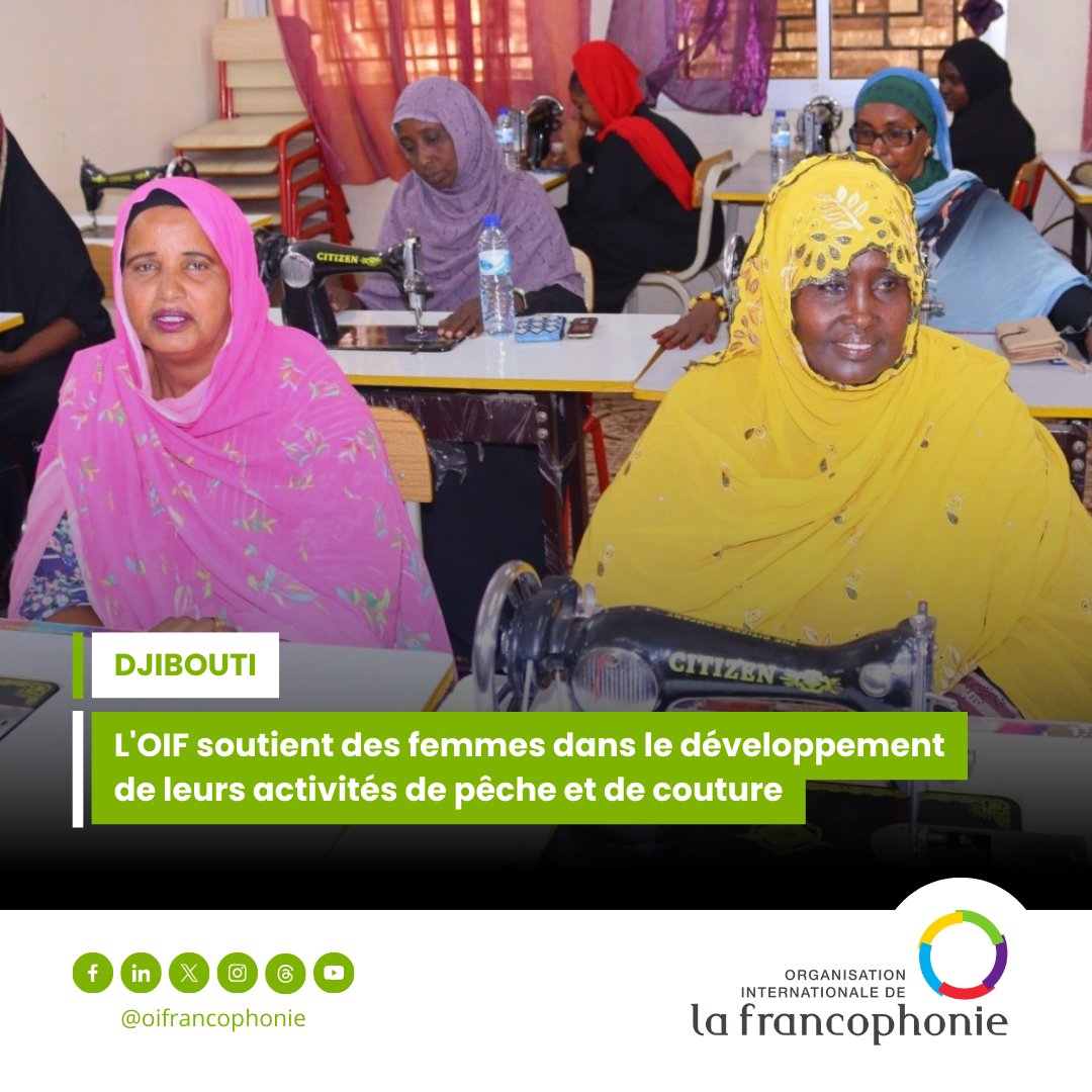 Les femmes déplacées font face à des obstacles pour accéder à l’autonomie économique.  Grâce au Fonds #LaFrancophonieAvecElles de l’OIF, des femmes à Djibouti ont lancé des activités génératrices de revenus et intégré le secteur de la pêche.

🔗 A lire :  ow.ly/7Xz550UJTJL