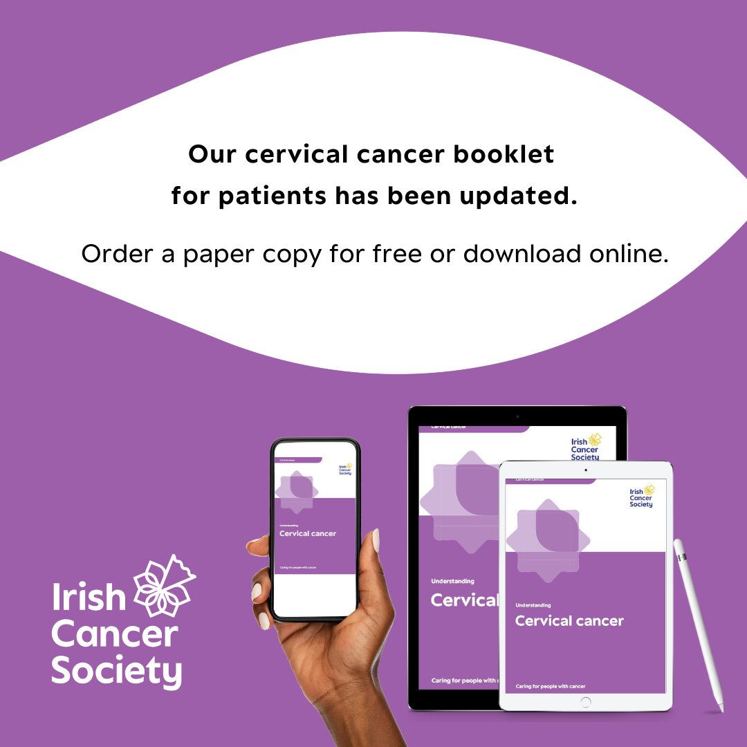 💜If you're being treated for #CervicalCancer, we're here to help. 

👇Read and download our newly updated booklet here👇 cancer.ie/sites/default/…

📖Order a free paper copy on Freephone 1800 200 700 or supportline@irishcancer.ie or ask at a Daffodil Centre.