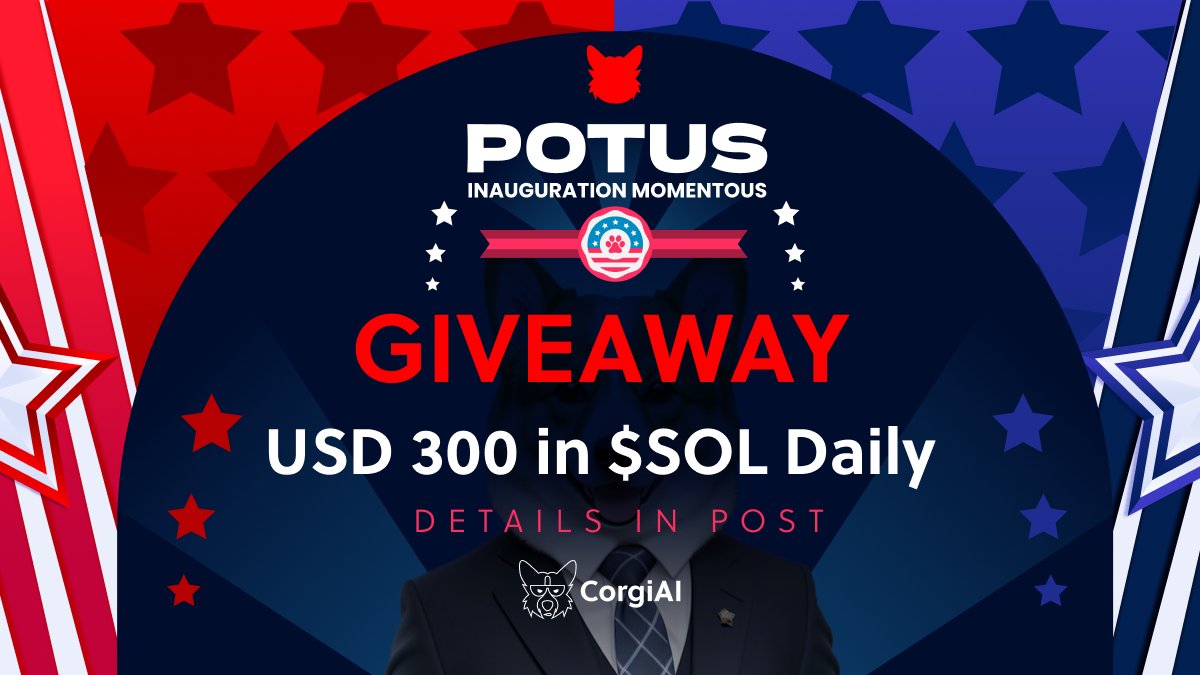 🎉  $SOL GIVEAWAY ALERT 🎉

In honor of POTUS's return to the White House and the excitement surrounding $TRUMP tokens, we're giving away USD 300 in $SOL EVERY DAY for a whole week!💰

🗓️ 21 Jan at 8am UTC to 27 Jan at 8am UTC
🏆 One random winner will be chosen daily

To enter: