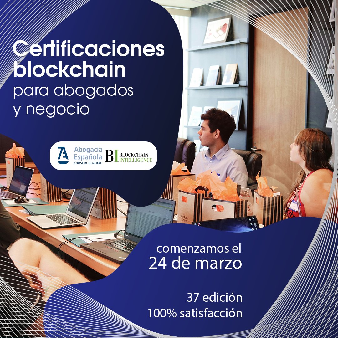Continuamos matrícula para la 37 edición de las certificaciones #blockchain el 24 de marzo: blockchainintelligence.es
*Certificación del <a href="/Abogacia_es/">Abogacía Española</a> y <a href="/FelabanOnline/">FELABAN</a>
* 100% satisfacción de los alumnos
* LABS prácticos
* Nuestro propio #METAVERSO
* Recomendados por <a href="/Alastria_/">Alastria Blockchain Ecosystem</a>