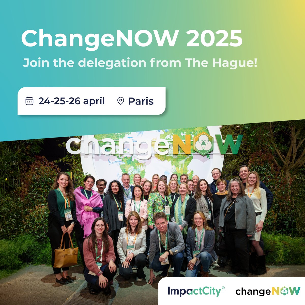 In April, the renowned three-day international summit <a href="/ChangeNOW/">ChangeNOW</a> takes place at the Grand Palais in Paris. 🗼🇫🇷 

#ImpactCity offers the opportunity to visit ChangeNOW as part of the delegation from The Hague. 

Read more and apply here: impactcity.nl/en/changenow-2…