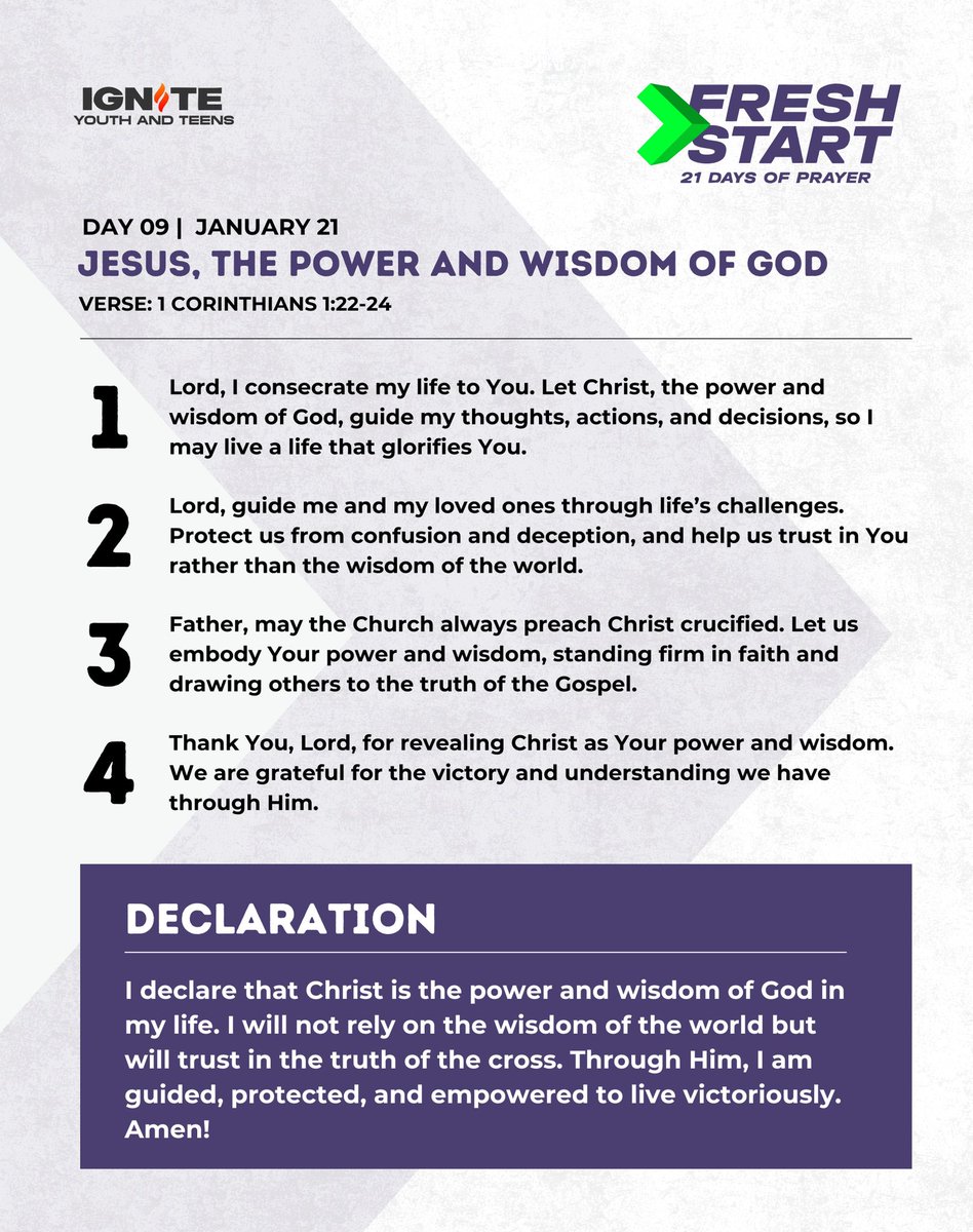CHRIST JESUS IS THE POWER AND WISDOM OF GOD. AMEN! 
#freshstart #Jesus #WeAreICGC #RhemaTemple