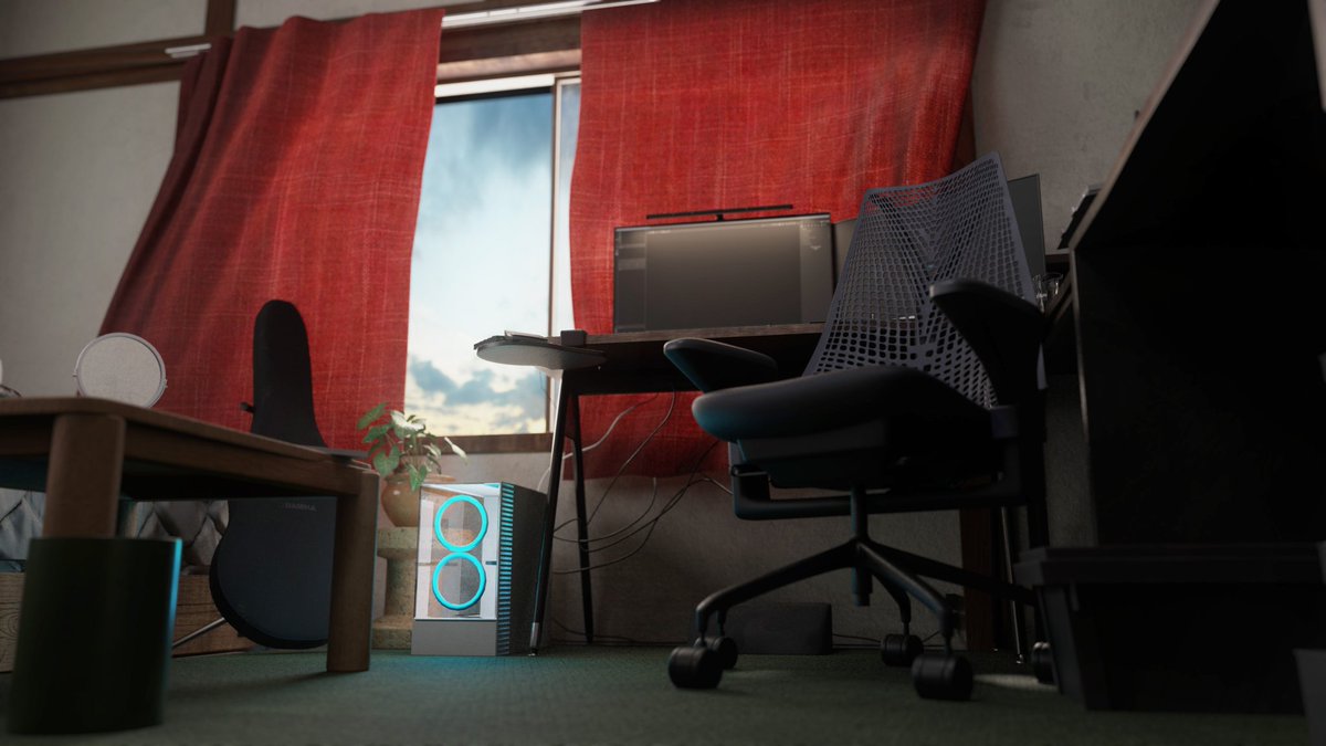 Daiki3dart's tweet image. 自室をCGで作りました！
部屋課題お疲れさまでした！
#3DCG #Maya #3dart