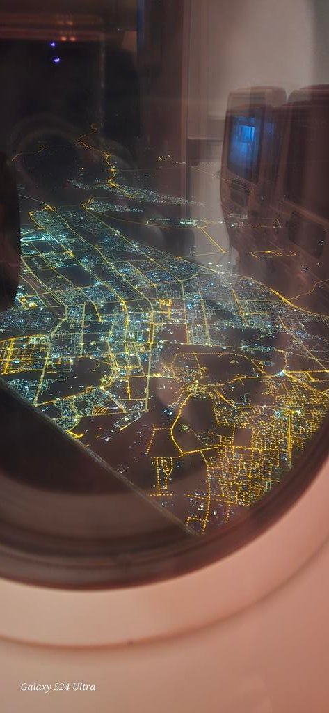 A lit desert, part of Dubai in the dead of the night