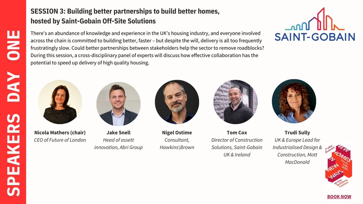 Housing Festival (@housing_fest) on Twitter photo Could better partnerships between stakeholders help the sector to remove roadblocks?
🎤 Join us at the #NHNWSummit at the <a href="/BuildingCentre/">Building Centre</a> or Session 3: Building better partnerships to build better homes, hosted by <a href="/SaintGobainUK/">Saint-Gobain UK & Ireland</a>
Book now: housingfestival.org.uk/summit Could better partnerships between stakeholders help the sector to remove roadblocks?
🎤 Join us at the #NHNWSummit at the <a href="/BuildingCentre/">Building Centre</a> or Session 3: Building better partnerships to build better homes, hosted by <a href="/SaintGobainUK/">Saint-Gobain UK & Ireland</a>
Book now: housingfestival.org.uk/summit