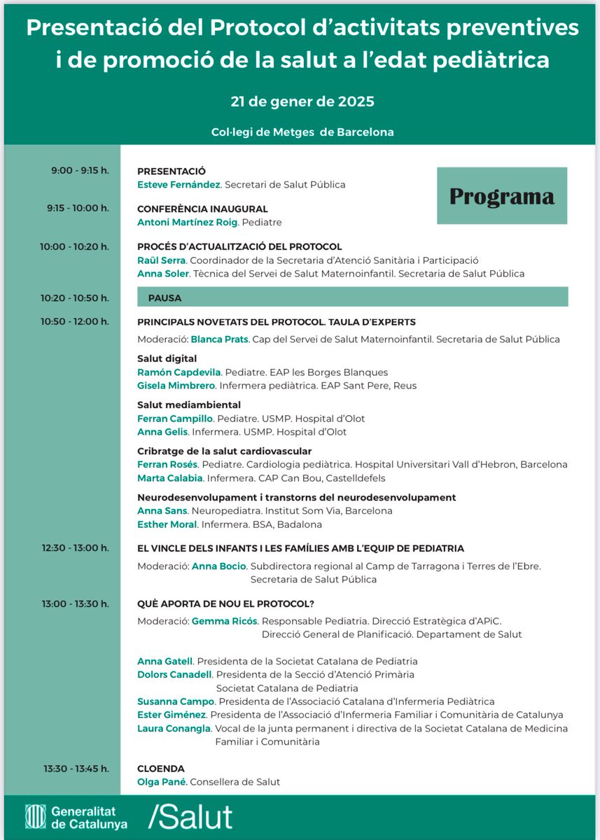 Avui és un dia històric!! Per fi veu la llum el nou  protocol d’activitats preventives pediàtriques <a href="/salutcat/">Salut</a>  que incorpora un protocol específic de detecció de malalties cardiovasculars infantils que inclou la realització d’un ECG a tots els nens i nenes Catalans de 10 anys!