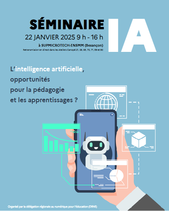 J-1 avant le séminaire IA en <a href="/RA_BFC/">Région académique Bourgogne-Franche-Comté</a> 

𝐋’𝐢𝐧𝐭𝐞𝐥𝐥𝐢𝐠𝐞𝐧𝐜𝐞 𝐚𝐫𝐭𝐢𝐟𝐢𝐜𝐢𝐞𝐥𝐥𝐞, 𝐨𝐩𝐩𝐨𝐫𝐭𝐮𝐧𝐢𝐭𝐞́𝐬 𝐩𝐨𝐮𝐫 𝐥𝐚 𝐩𝐞́𝐝𝐚𝐠𝐨𝐠𝐢𝐞 𝐞𝐭 𝐥𝐞𝐬 𝐚𝐩𝐩𝐫𝐞𝐧𝐭𝐢𝐬𝐬𝐚𝐠𝐞𝐬 ?

Retrouvez le programme de la journée:
…academique-bourgogne-franche-comte.fr/seminaire-ia-l…

RDV demain !