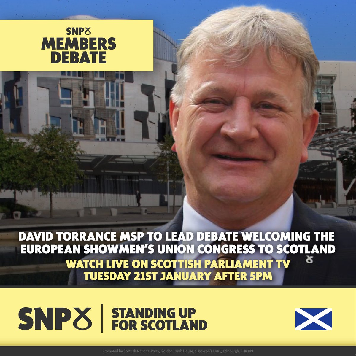 The SNP Media (@thesnpmedia) on Twitter photo 🎠 This evening, <a href="/DavidHTorrance/">David Torrance MSP</a> will lead a debate welcoming the European Showmen’s Union (ESU) to Edinburgh for its 43rd National Congress.
📺 Watch the debate live after 5pm : scottishparliament.tv 🎠 This evening, <a href="/DavidHTorrance/">David Torrance MSP</a> will lead a debate welcoming the European Showmen’s Union (ESU) to Edinburgh for its 43rd National Congress.
📺 Watch the debate live after 5pm : scottishparliament.tv