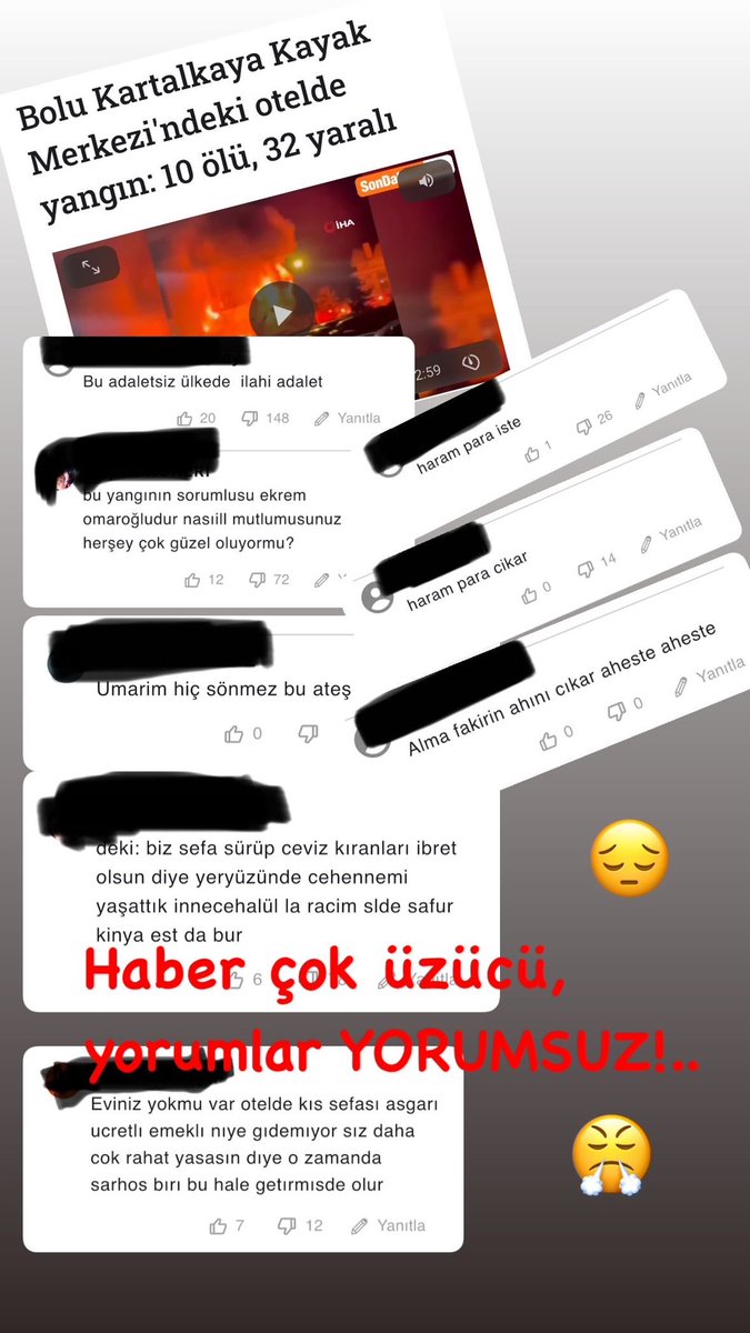 fhrclk's tweet photo. #kartalkaya #yangin #facia hayatını kaybedenlere Allah rahmet eylesin. Yaralılara acil şifalar. Haber gerçekten çok üzücü. Ama bu yorumlar hakında yorum yapamıyorum. Nasıl ve neden bu hale geldik? 😔 https://t.co/nuS1ORPkhY