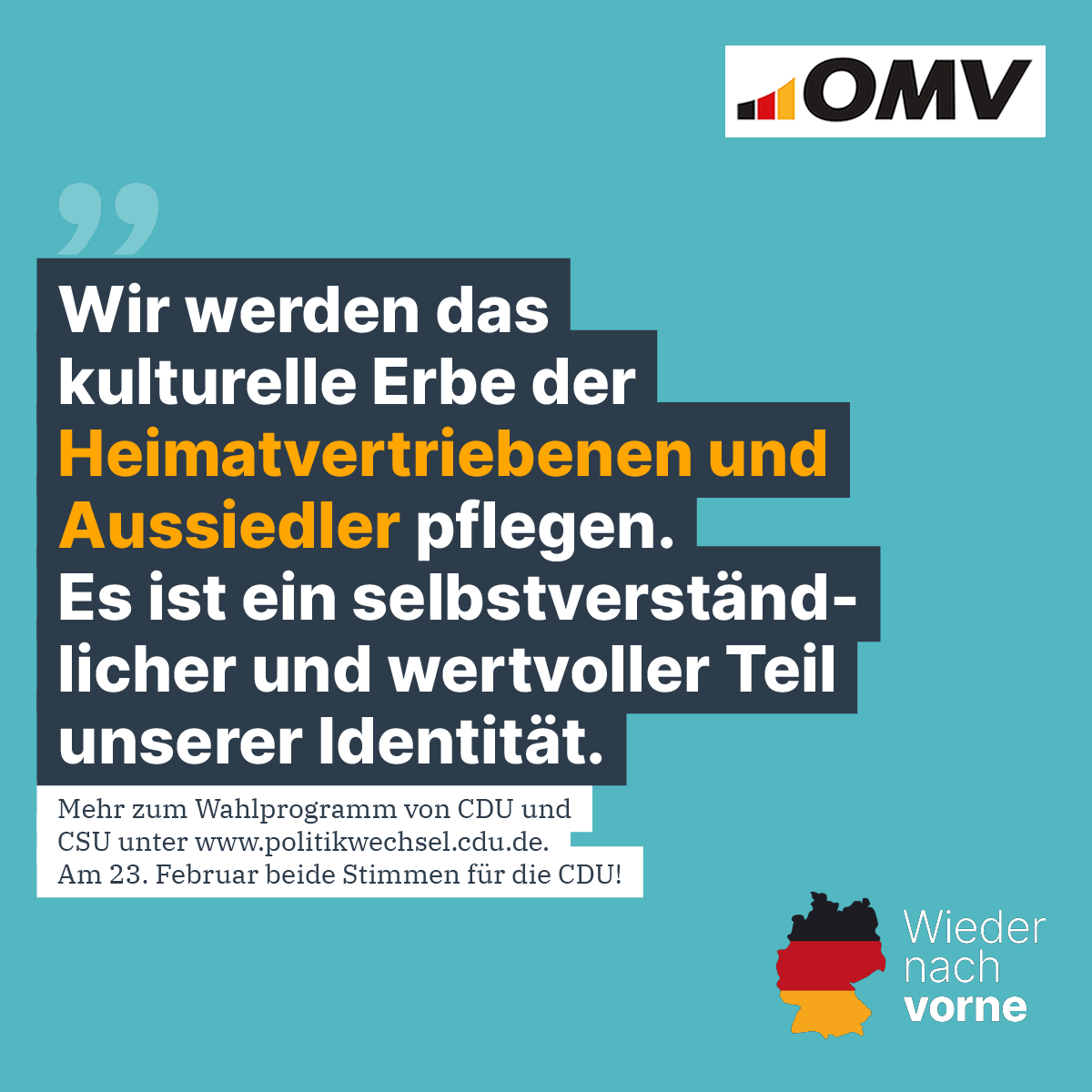 UdVABund's tweet photo. Unser #Kulturerbe muss lebendig bleiben! Neben wissenschaftlicher Forschung und musealer Präsentation ist das der entscheidende Auftrag aus dem #BVFG. Die Ampel hat die aktive #Kulturarbeit der Verbände behindert und Förderungen gestrichen. Darum braucht es einen #Politikwechsel. https://t.co/uhViHUx9Fu