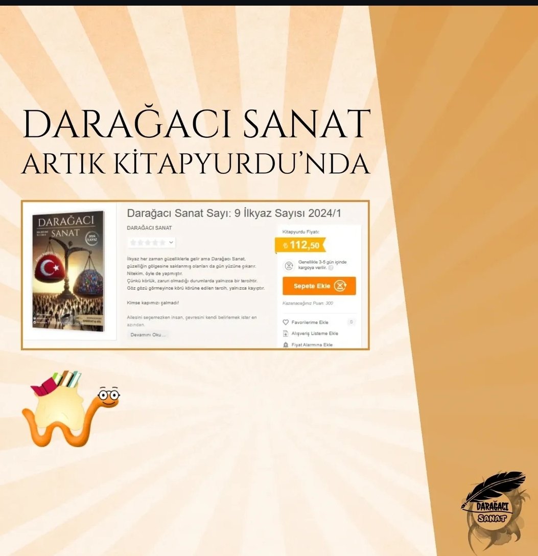 Darağacı Sanat her geçen gün büyümesini sürdürüyor.🥳🎉💫
Şimdi artık Darağacı Sanat'a ulaşmak çok kolay!
Darağacı Sanat olarak kitapyurdundayız.👇
kitapyurdu.com/yayinevi/darag…
#darağacısanat #edebiyat #sanat #dergi #şiir #öykü #deneme #anlatı