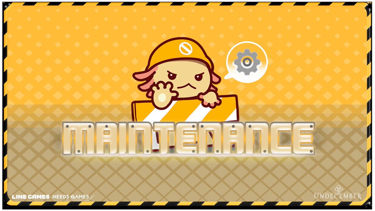 UNDECEMBER_UD's tweet photo. 🚨 Scheduled Maintenance Notice 🚨
UNDECEMBER will undergo maintenance on Jan. 23 (Thu), 07:30 - 12:00 (UTC+9) to improve game services.

⚠️Gameplay will be unavailable during maintenance so log out in a safe zone!

Full details:
https://t.co/gAkll8kkJa

#UNDECEMBER #Maintenance https://t.co/bEG4lveQ6O