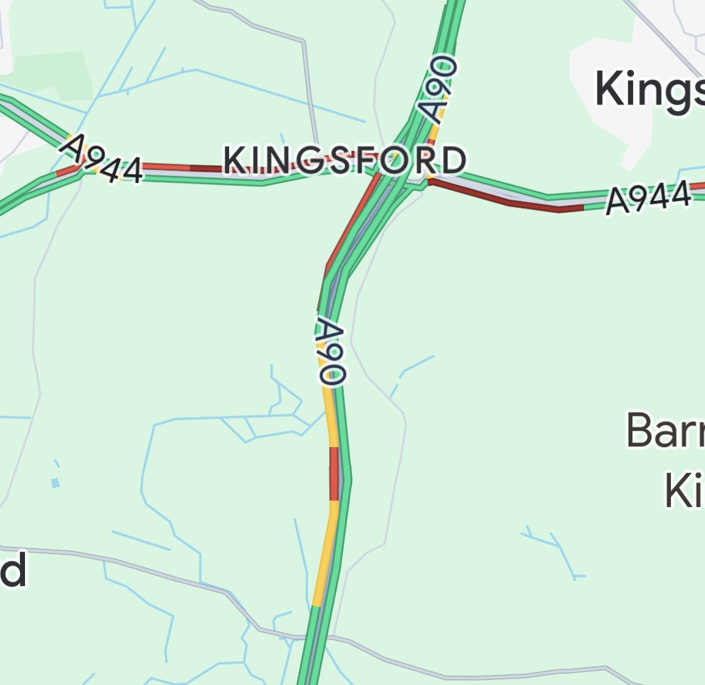 #A944/#A90 (AWPR) - South Kingswells Junction❗️

Issue with the Traffic lights at the Kingswells South Junction #A944 traffic lights.

Traffic is queueing in all directions, #A90 N/B off slip worst affect with 10 minute delays.

<a href="/trafficscotland/">Traffic Scotland</a> <a href="/originalfm/">Original 106 Aberdeen</a> <a href="/ARL_AWPR/">Aberdeen Western Peripheral Route</a> 

#ABZTravel