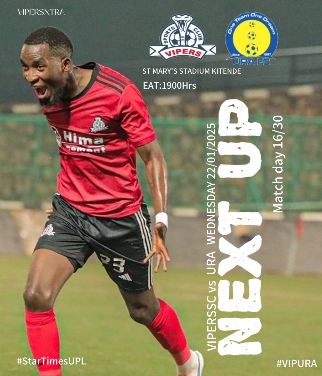 VipersXtra's tweet image. BACK TO KITENDE  TO START AND WRAP UP ANOTHER ROUND OF @UPl ..... #StarTimesUPL 💪🏿

#VIPURA | #VenomsUpdates
#OneTeamOneDream #HalaVipers

#UPLisback  soon but not later
