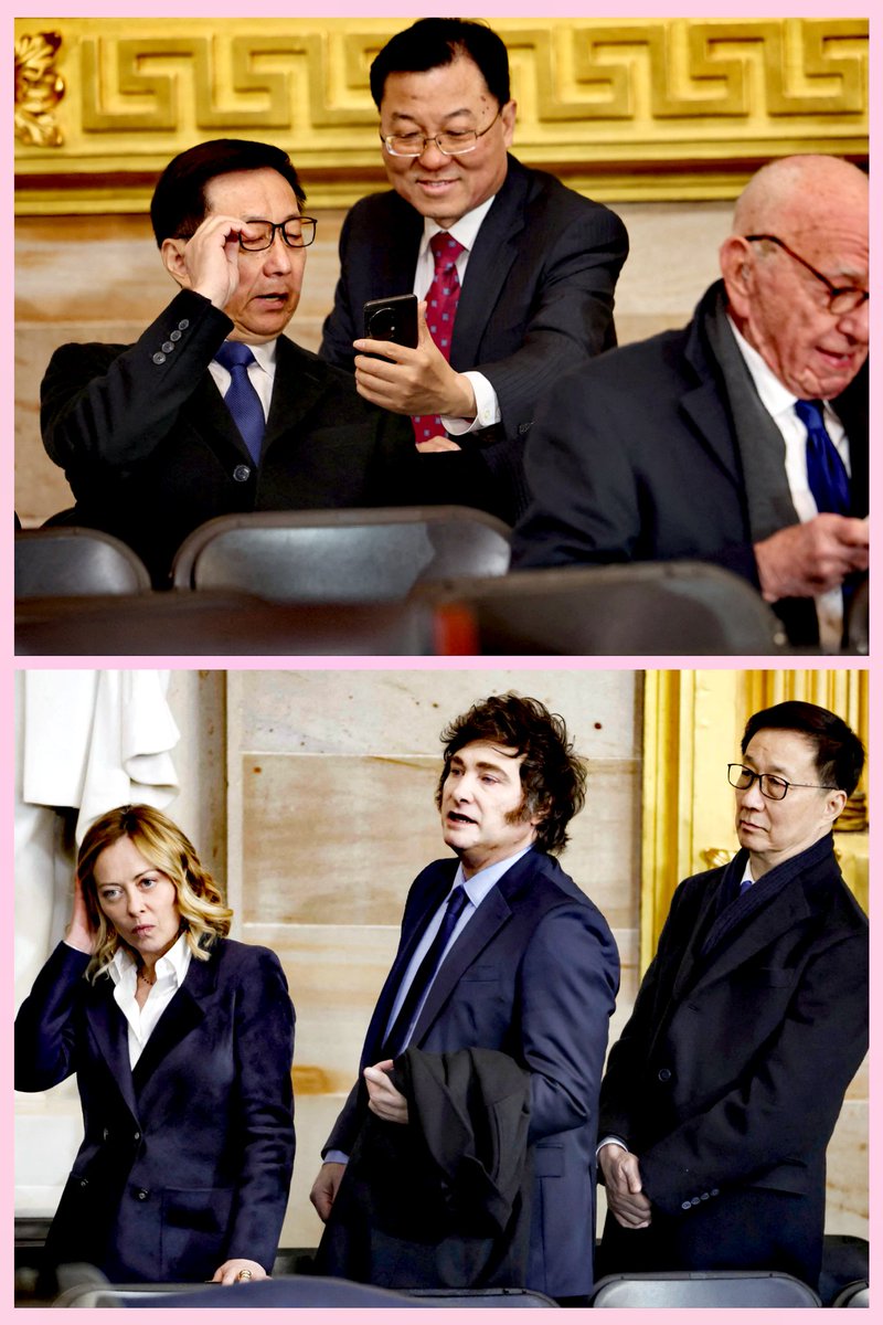 BruceWeeWM's tweet image. 川普就职典礼
L: 中国台湾区代表,浩浩荡荡的带着满满的诚意飞去美国,在体育场包厢观看转播。
R: 中国大陆区韩正与谢峰,代表受邀的习近平出席,与其他国家元首平起平坐观礼。